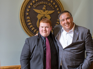 CCS Student with Mayor Ginther